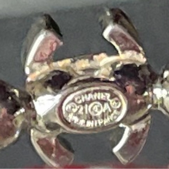 Chanel Silver Crystal Hoop Earrings - Picture 5 of 8